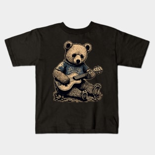 Bear Playing a Guitar Kids T-Shirt